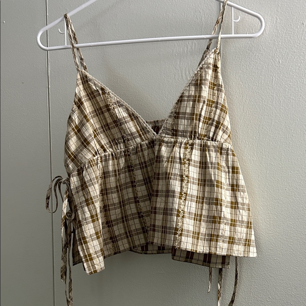 PacSun Plaid Camisole - Brown and Cream